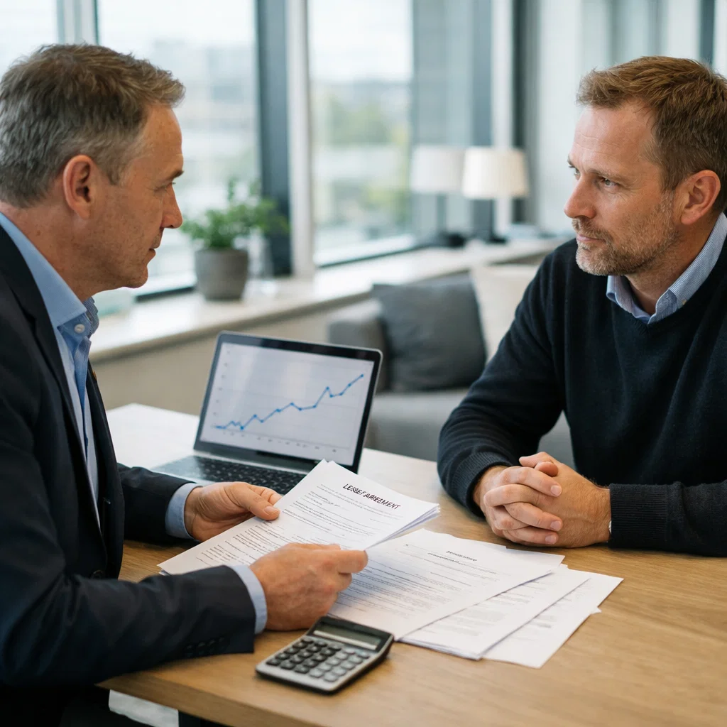 2 forretningsmænd udregner nettoprisindeks