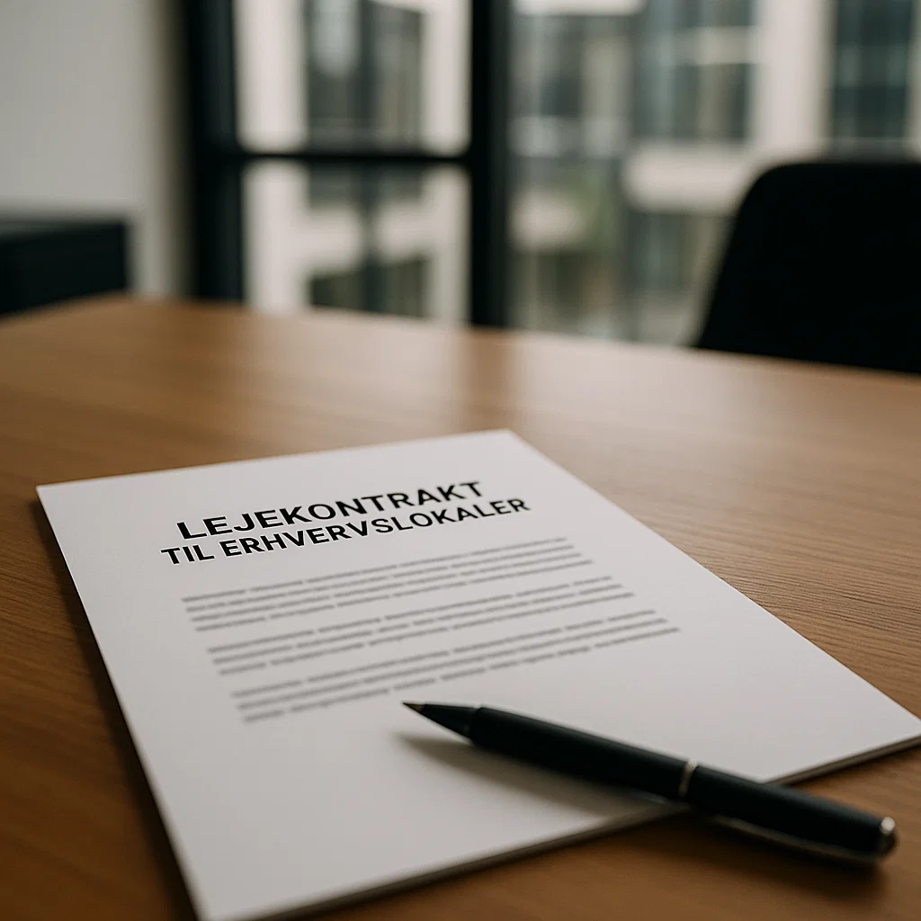 Eksempel på lejekontrakt til erhverv