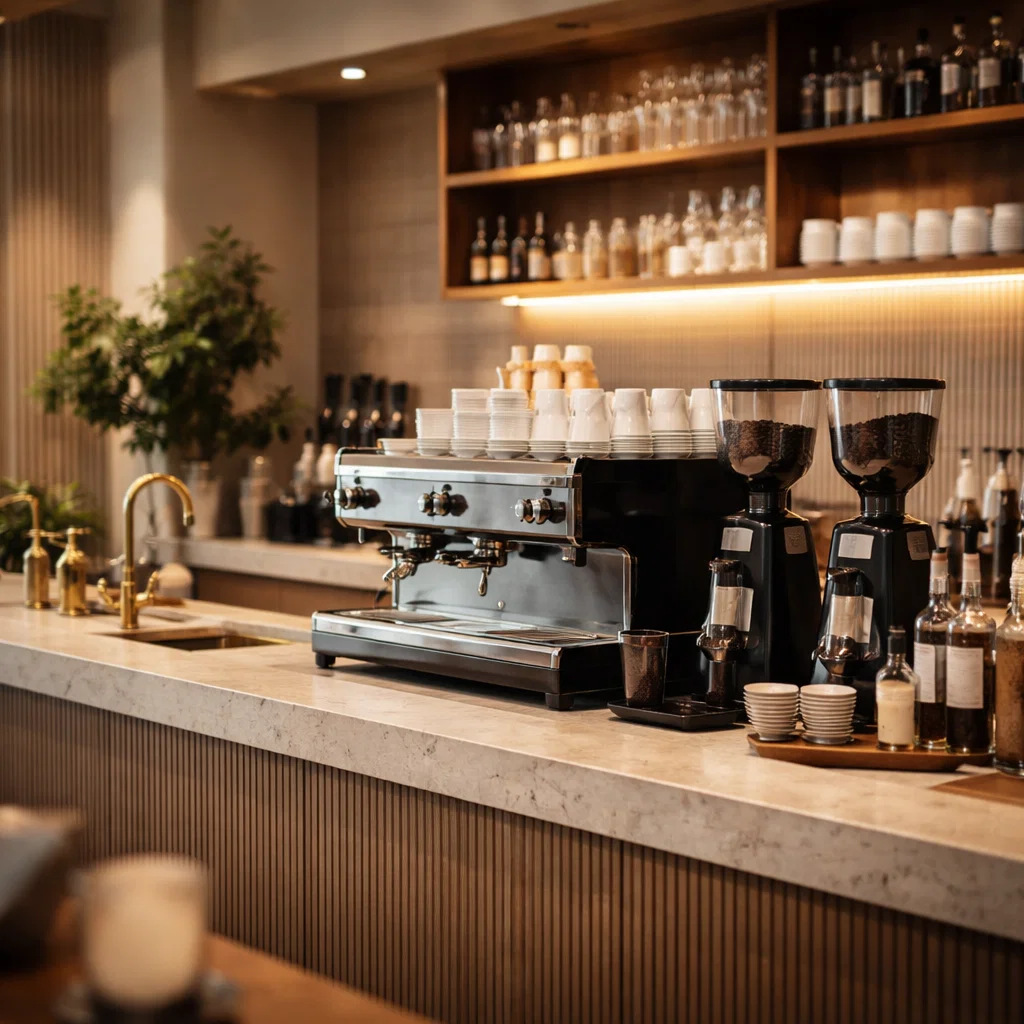 Kaffemaskine på café