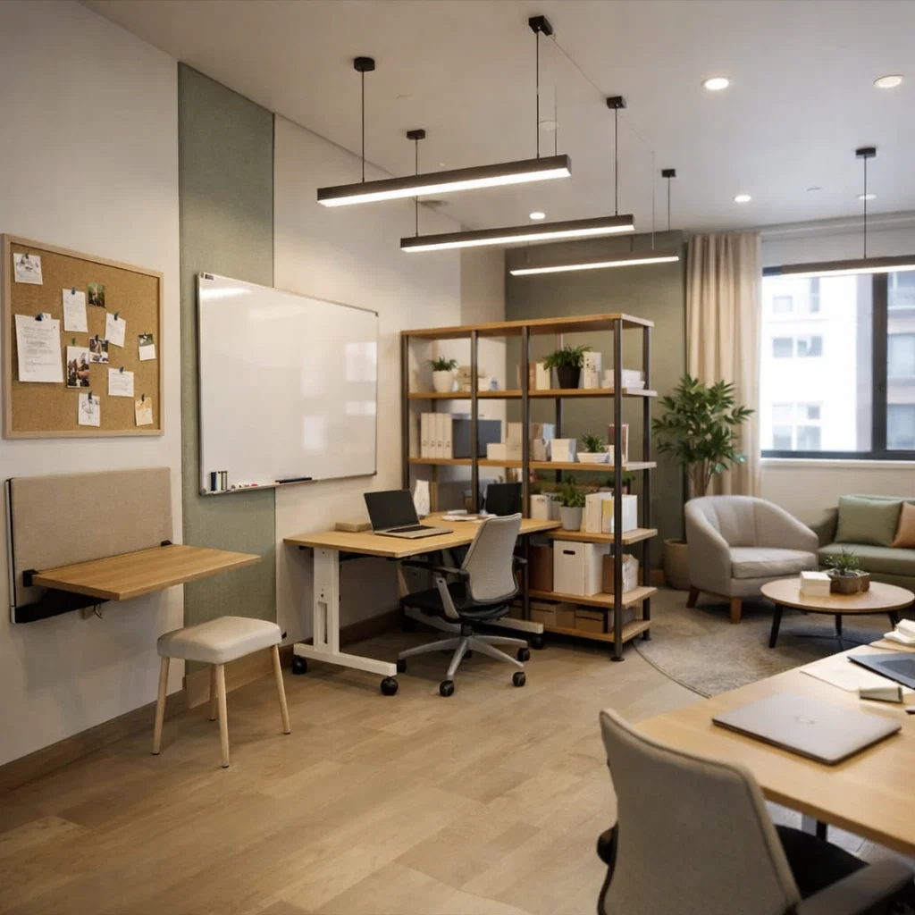 Indretning af små kontorer med fleksible zoner