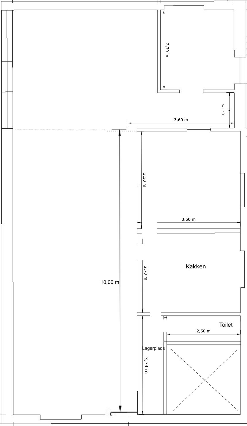 Kontor til leje på Kongevejen 61 med to værelse og toilet, køkken og lagerplads, 114 kvm, 2,70 meter højde