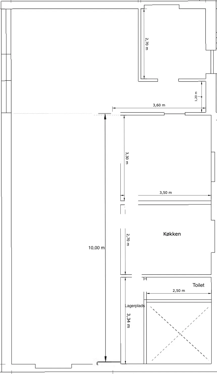 Kontor til leje på Kongevejen 61 med to værelse og toilet, køkken og lagerplads, 114 kvm, 2,70 meter højde