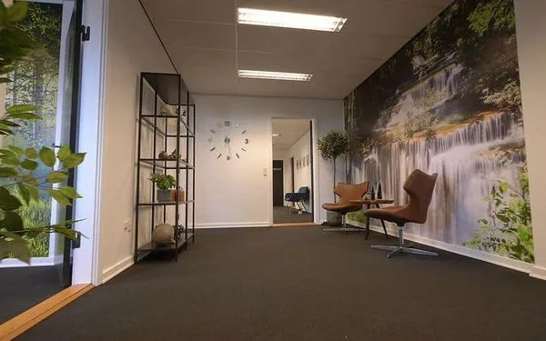 Lejlighed med 18 kvm på Fabriksvej 36 med indretning, plante, hyggeligt skrivebord og stol.