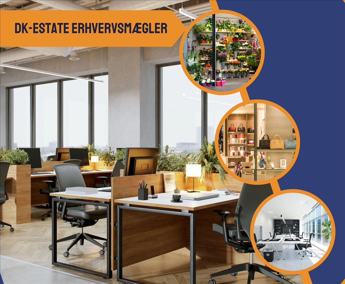 Nybygget erhvervslokale på Gimbels Gyde i Middelfart med moderne møbler og store vinduer