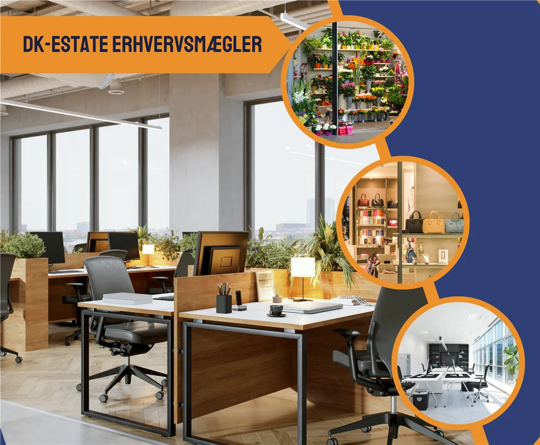 Nybygget erhvervslokale på Gimbels Gyde i Middelfart med moderne møbler og store vinduer